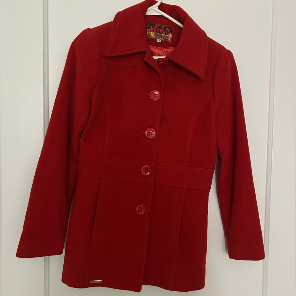 EUC Red Wool Pea Coat
